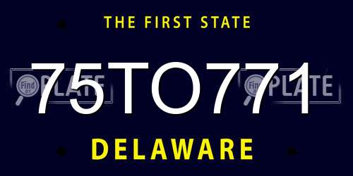 75TO771 Delaware License Plate
