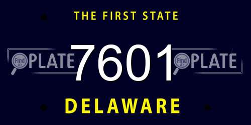 7601 Delaware License Plate