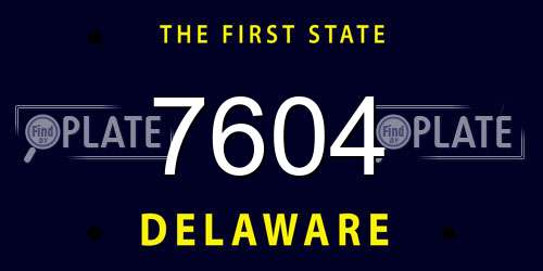 7604 Delaware License Plate
