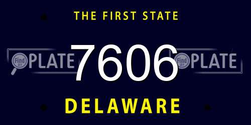 7606 Delaware License Plate