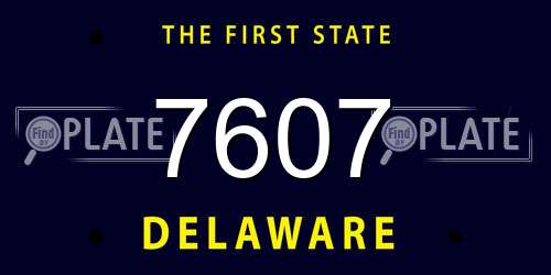 7607 Delaware License Plate