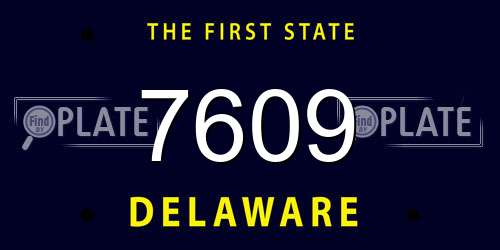 7609 Delaware License Plate