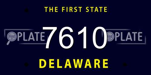 7610 Delaware License Plate