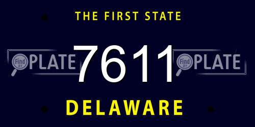 7611 Delaware License Plate