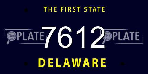 7612 Delaware License Plate
