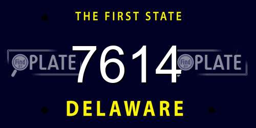 7614 Delaware License Plate