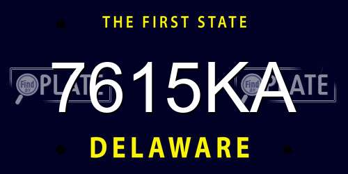 7615KA Delaware License Plate