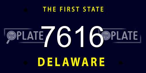 7616 Delaware License Plate