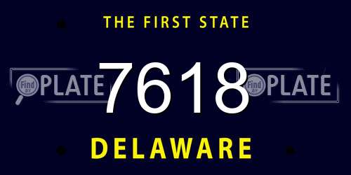 7618 Delaware License Plate