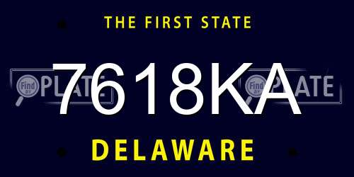 7618KA Delaware License Plate