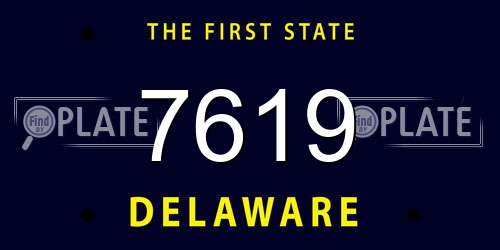7619 Delaware License Plate