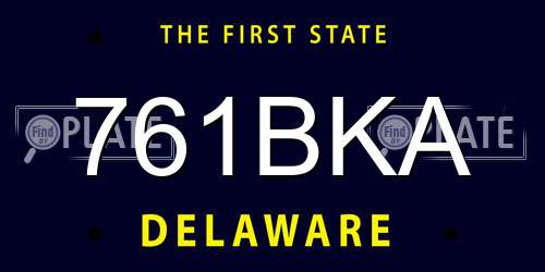 761BKA Delaware License Plate