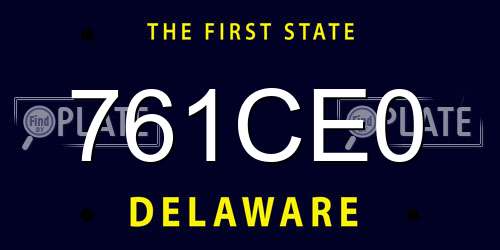 761CE0 Delaware License Plate