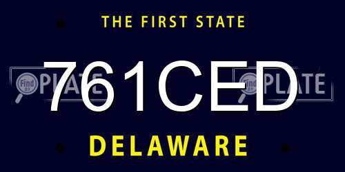 761CED Delaware License Plate