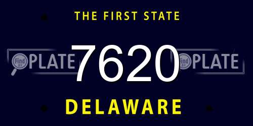 7620 Delaware License Plate