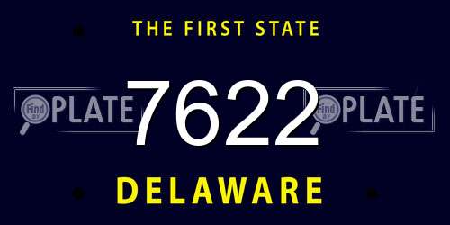 7622 Delaware License Plate