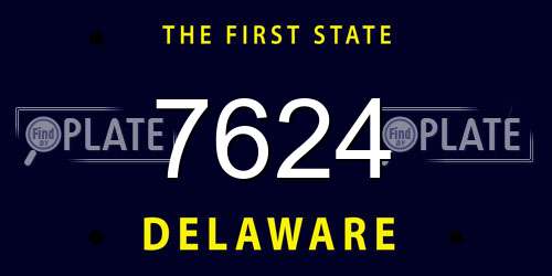 7624 Delaware License Plate