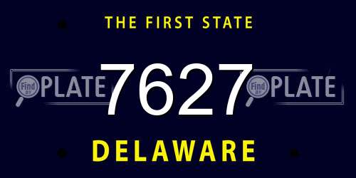7627 Delaware License Plate
