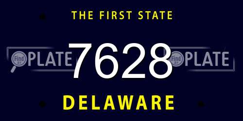 7628 Delaware License Plate