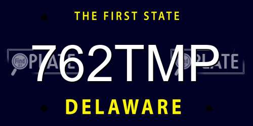 762TMP Delaware License Plate