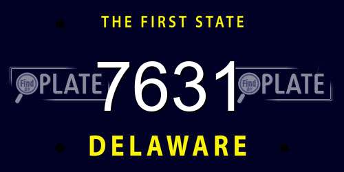 7631 Delaware License Plate