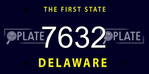 7632 Delaware License Plate