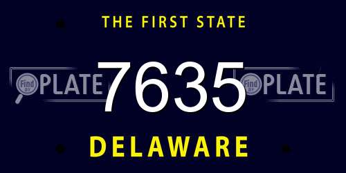 7635 Delaware License Plate