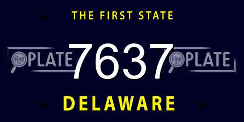 7637 Delaware License Plate