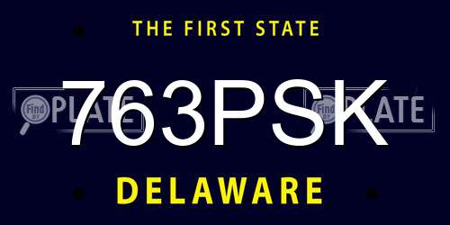 763PSK Delaware License Plate