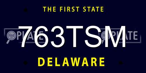 763TSM Delaware License Plate