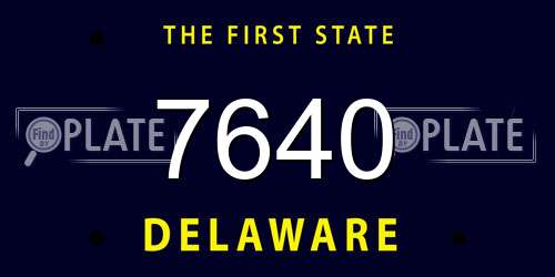 7640 Delaware License Plate
