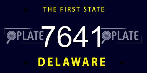 7641 Delaware License Plate
