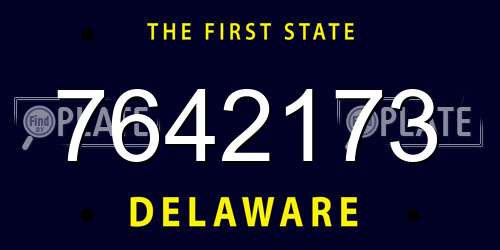 7642173 Delaware License Plate