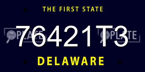 76421T3 Delaware License Plate