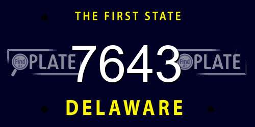 7643 Delaware License Plate