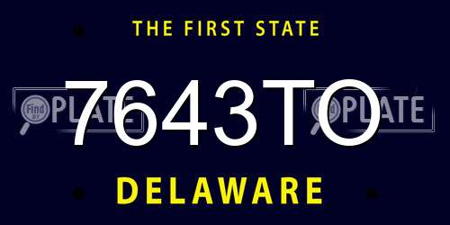 7643TO Delaware License Plate