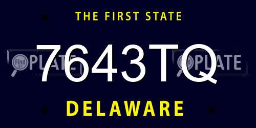 7643TQ Delaware License Plate