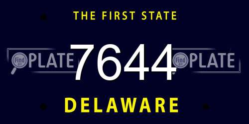 7644 Delaware License Plate