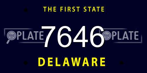 7646 Delaware License Plate
