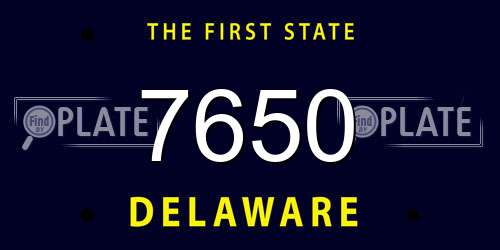 7650 Delaware License Plate