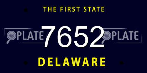 7652 Delaware License Plate
