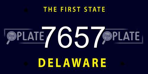 7657 Delaware License Plate