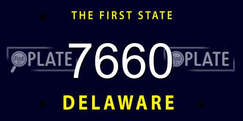 7660 Delaware License Plate