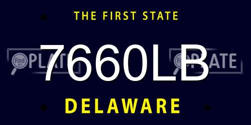 7660LB Delaware License Plate