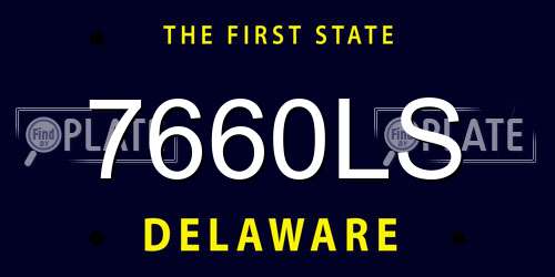 7660LS Delaware License Plate