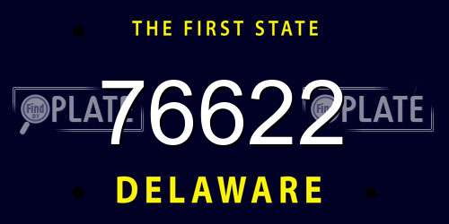 76622 Delaware License Plate