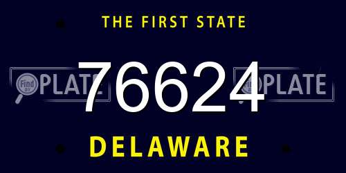 76624 Delaware License Plate
