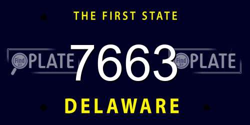 7663 Delaware License Plate