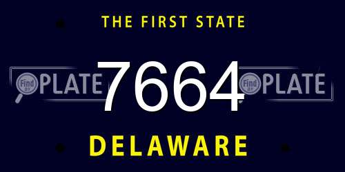7664 Delaware License Plate