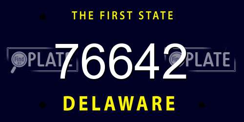 76642 Delaware License Plate